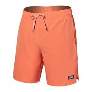 SAXX Oh Buoy 7" 2N1 Volley Swim Trunks Ballpark Pouch Men's XL Cantelope NWT